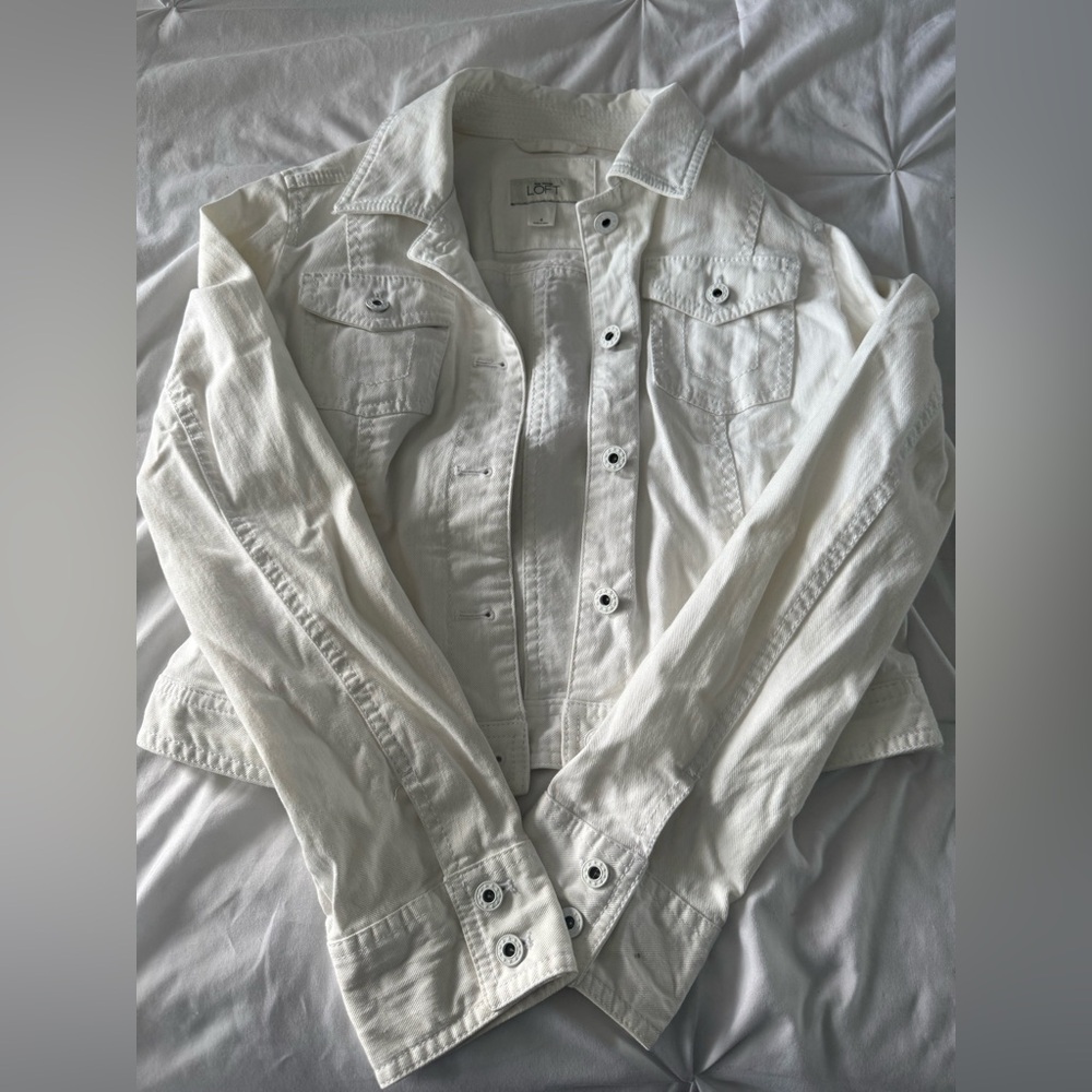 LOFT Women's White Jean Jacket